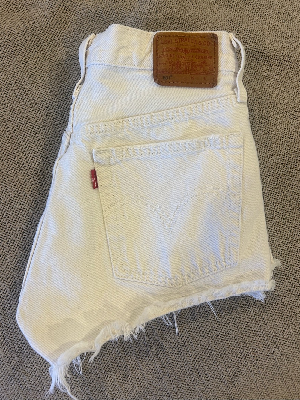 Levi's White Women's Denim Cutoff Shorts with Raw Hem